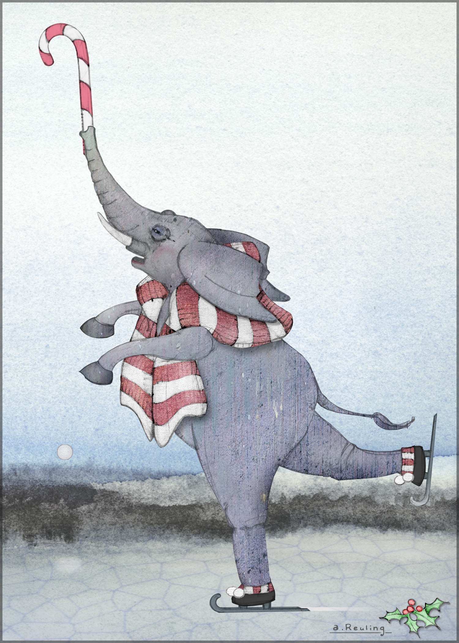 Candy Cane Elephant